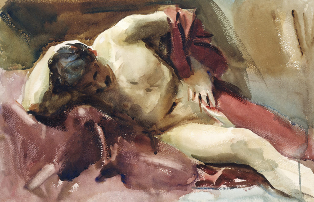 Cuadro de hombre tumbado pintado por John Singer Sargent